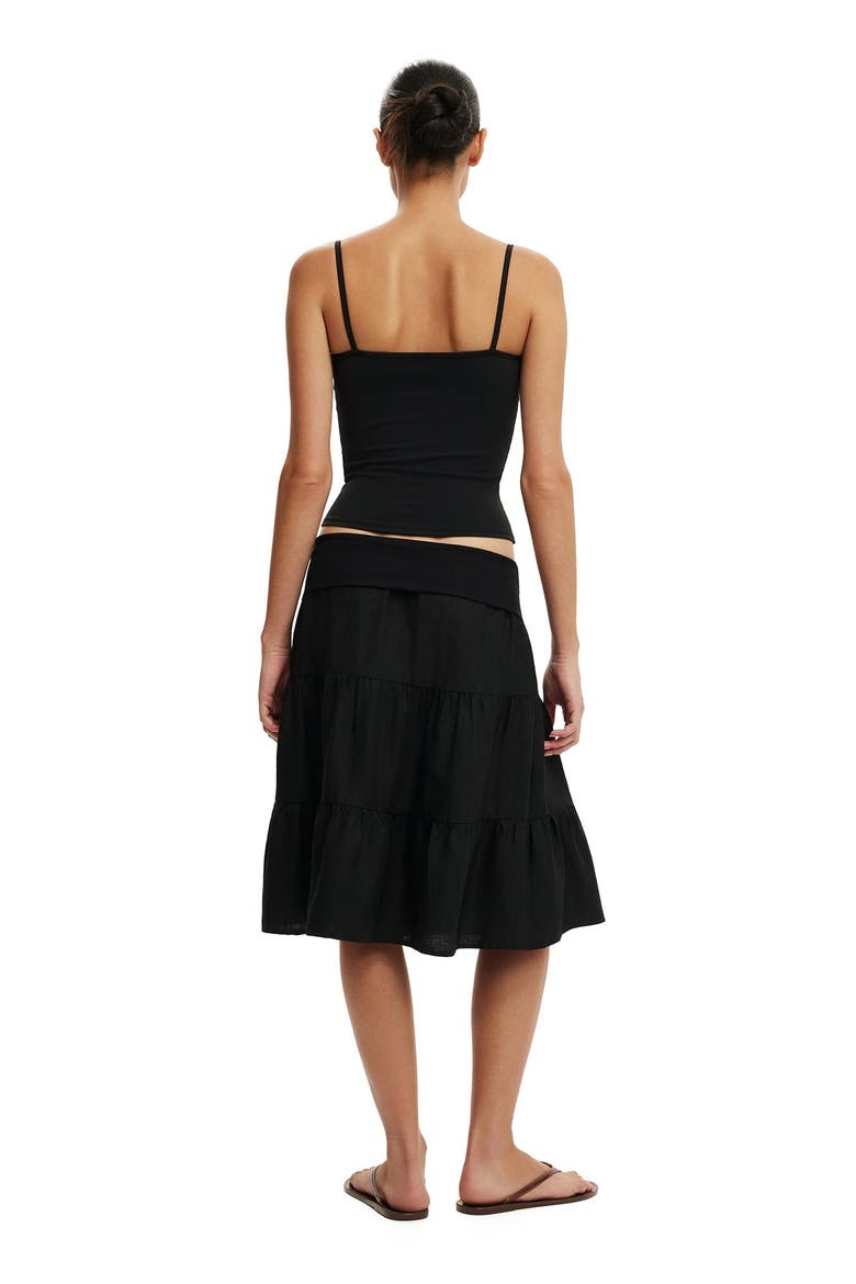 Women's Haven Fold Over Midi Skirt, Alternate, color, Black