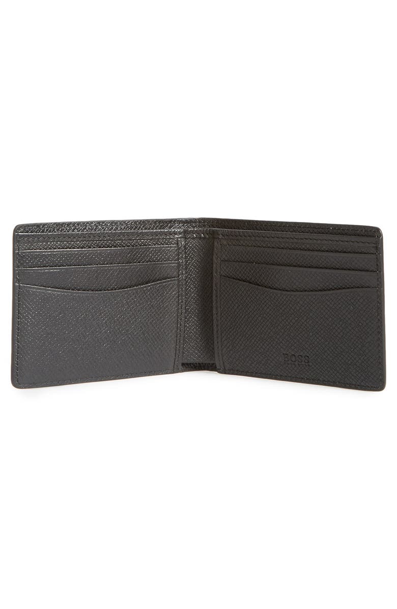 BOSS 'Signature' Bifold Calfskin Leather Wallet, Alternate, color,