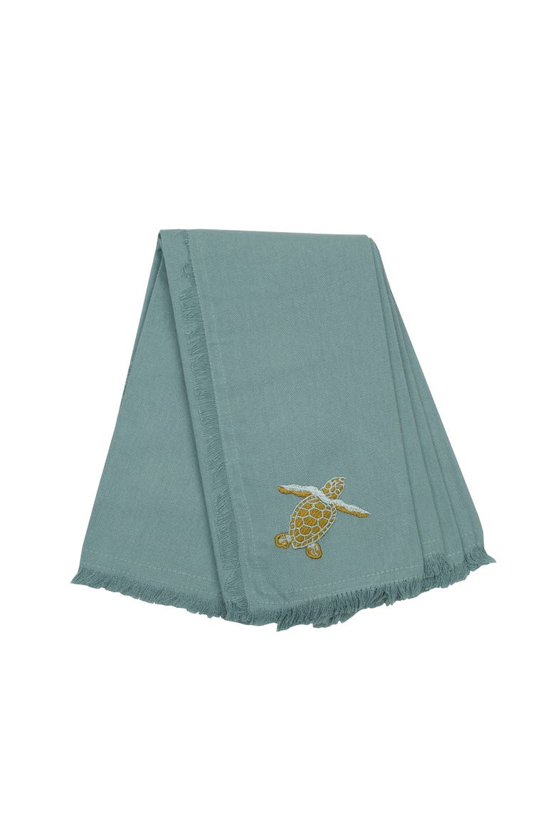 Set of Four Embroidered Baby Sea Turtle Napkins, Main, color, Blue