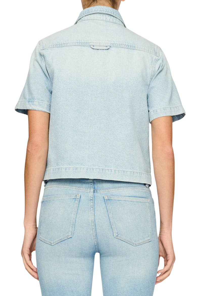 Montauk Short Sleeve Denim Shirt, Alternate, color, LT. FOUNTAIN (VINTAGE)