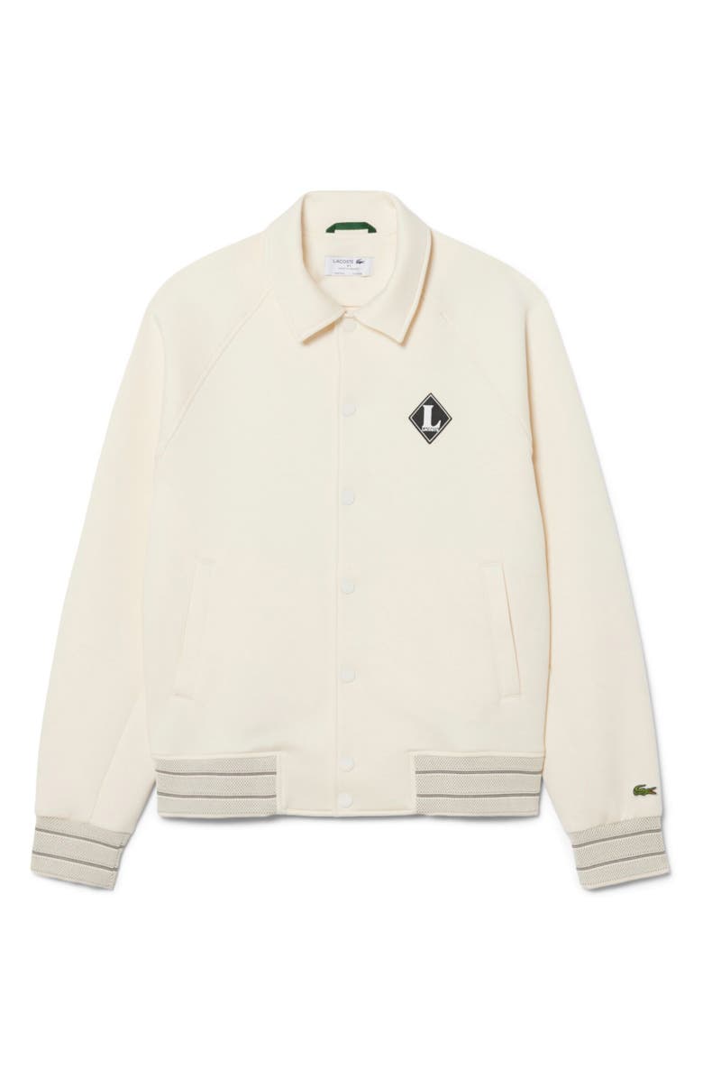 Lacoste Logo Detail Cotton Blend Bomber Jacket, Main, color, Lapland