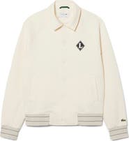 Lacoste Logo Detail Cotton Blend Bomber Jacket