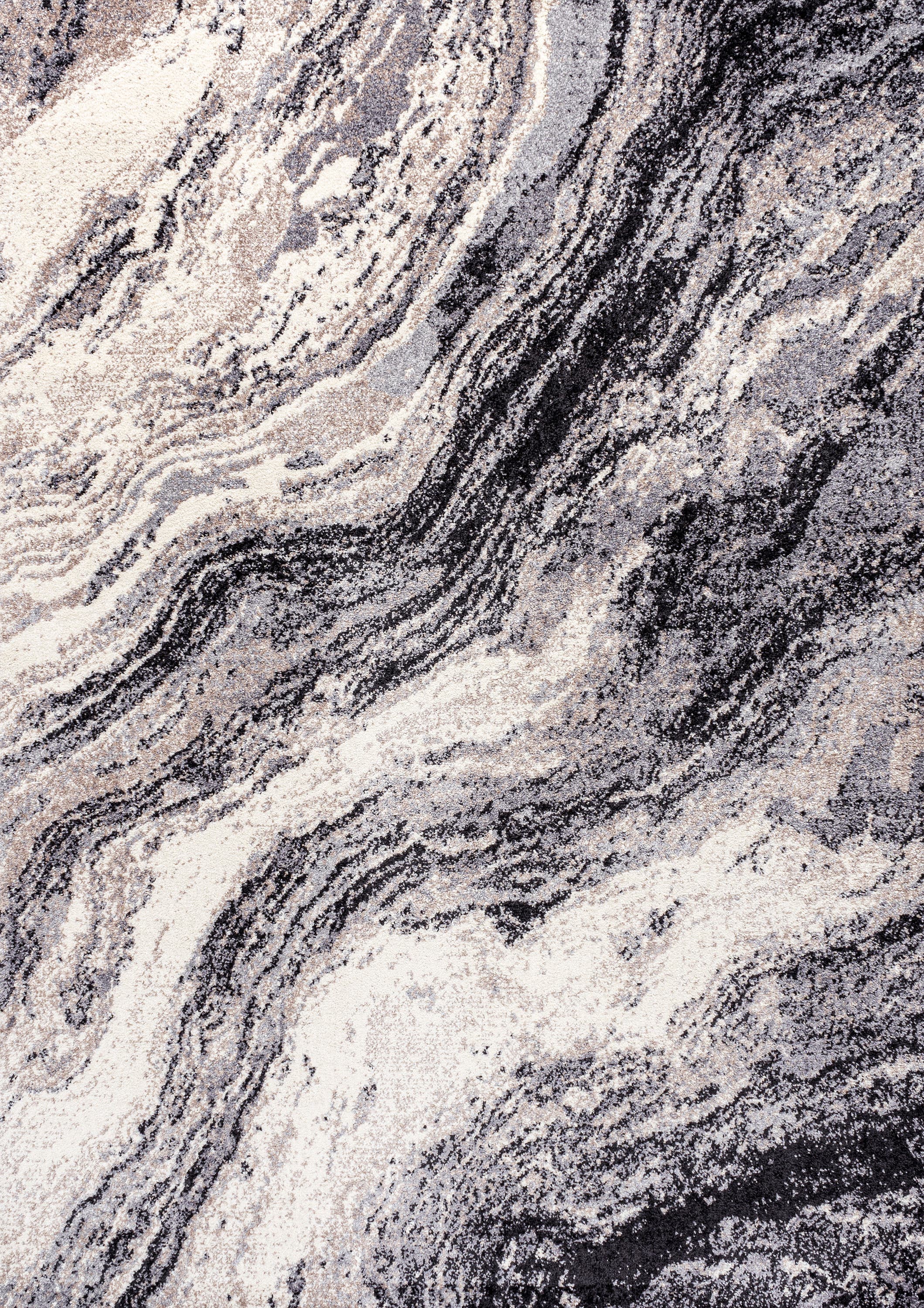 JONATHAN Y Kassia Contemporary Glam Abstract Marble Area Rug in Charcoal/cream 