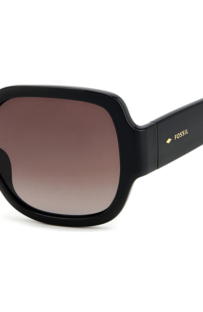 Fossil 58mm Square Sunglasses, Alternate, color, Black