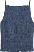Madewell Denim Smocked Tank