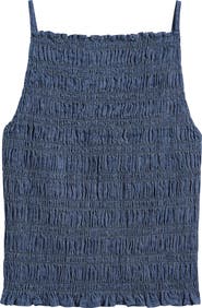 Madewell Denim Smocked Tank