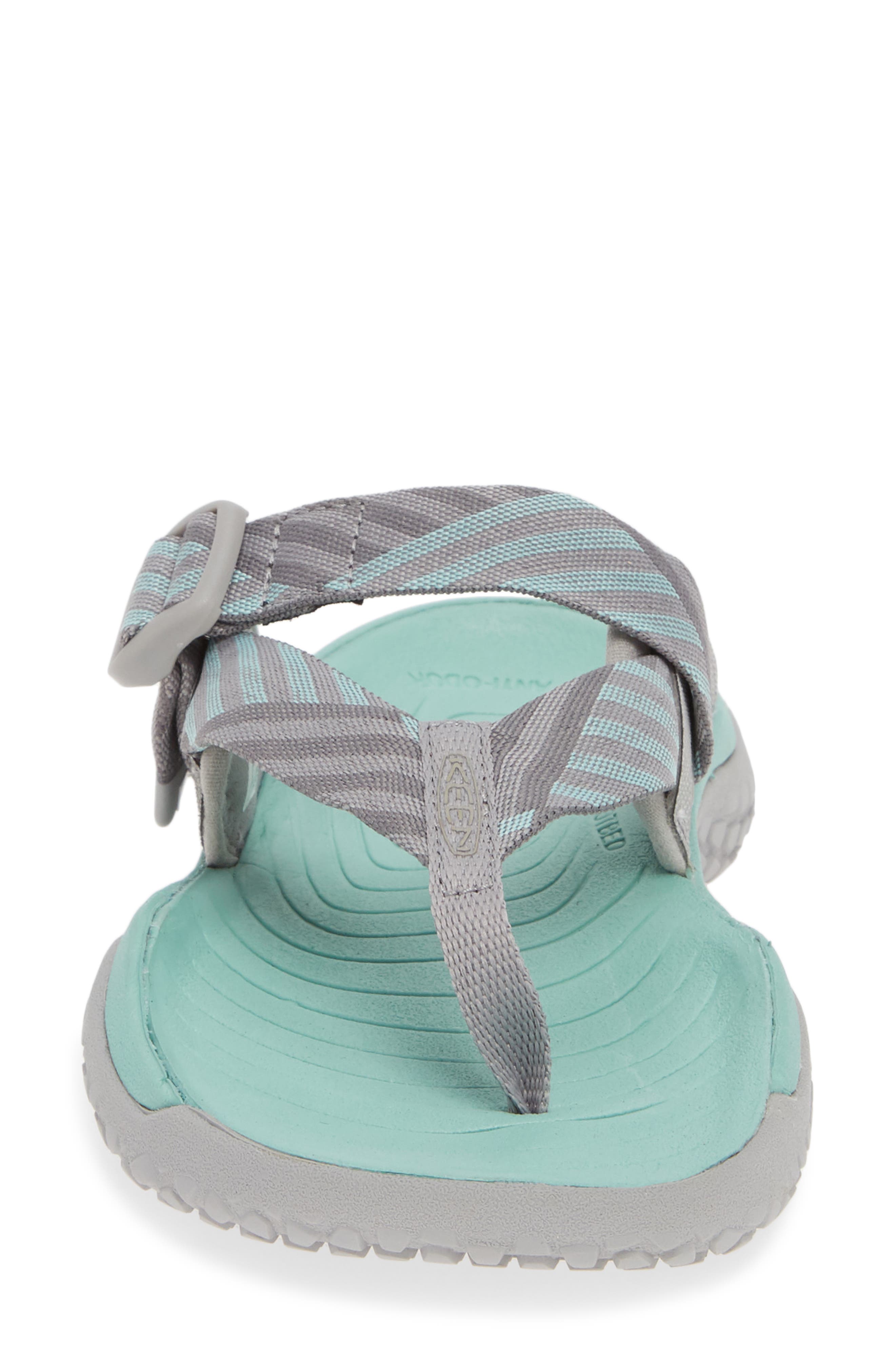 Solar Toe Flip Flop, Alternate, color, LIGHT GRAY/ OCEAN WAVE FABRIC