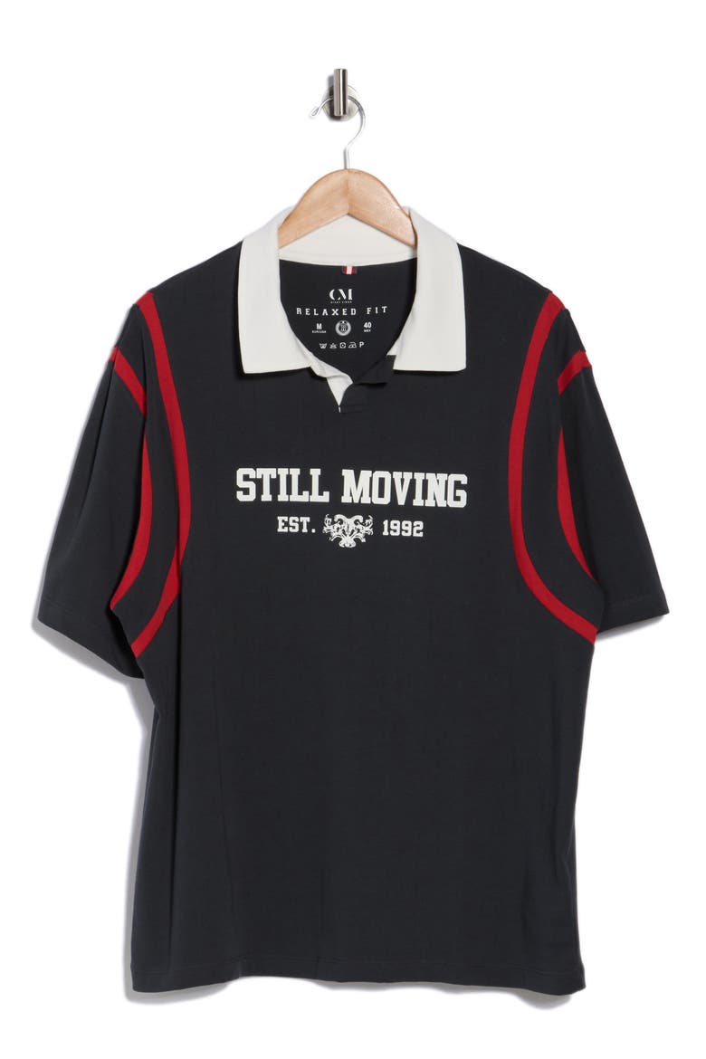 Cotton Graphic Polo, Alternate, color, CHARCOAL