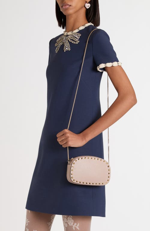 Valentino Chain Strap Studded Pebbled Texture Cross-body Bag