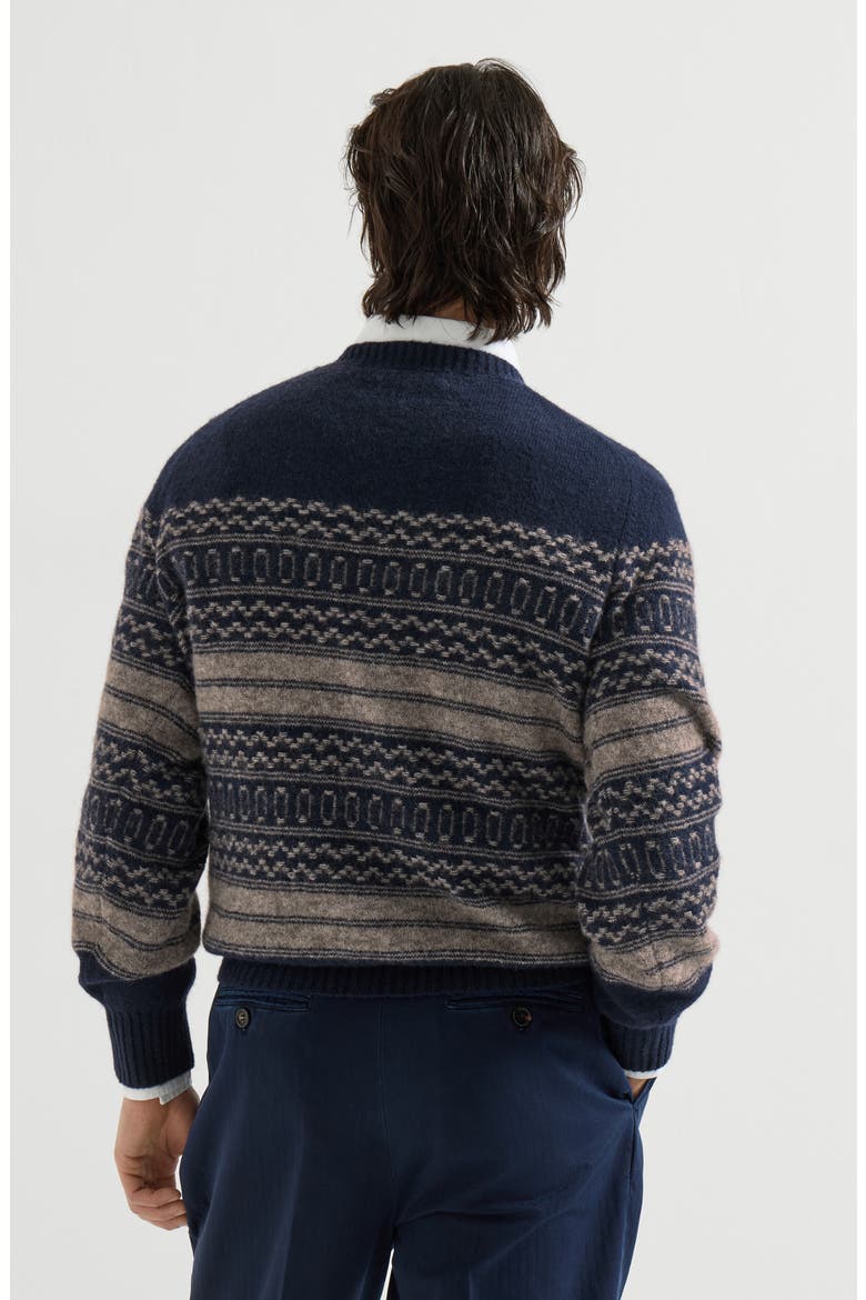 Alpaca, cashmere and wool nordic jacquard sweater, Alternate, color, Chestnut