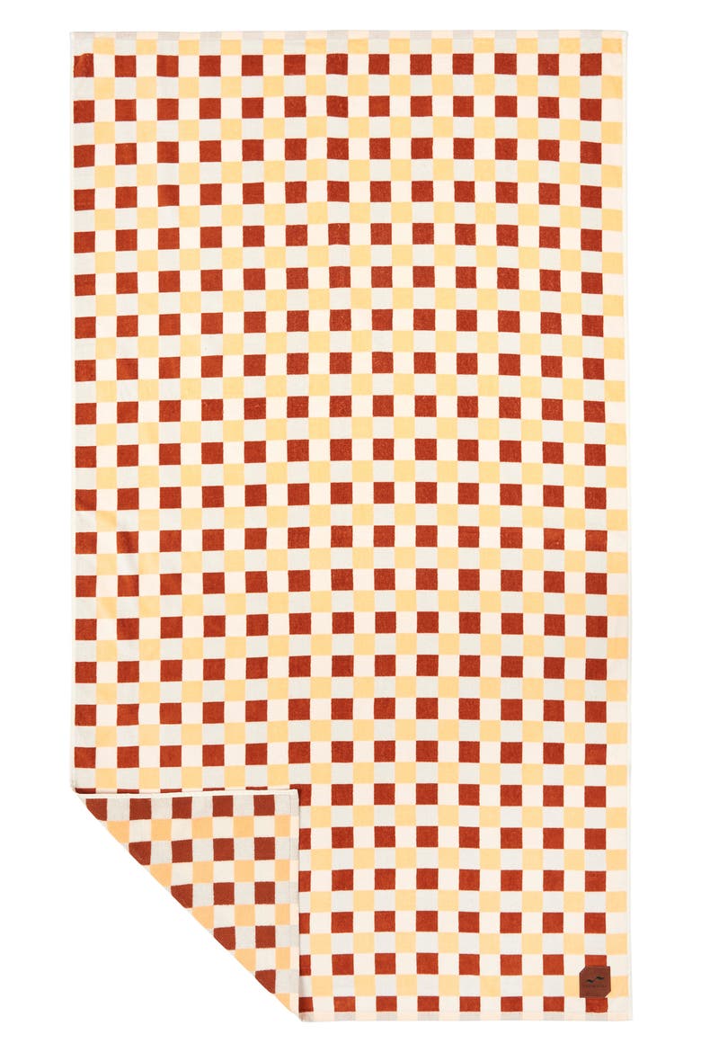 Check It Oversize Cotton Beach Towel, Main, color, BROWN TONES