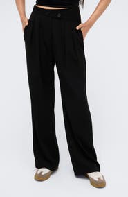 Kenneth Cole Crisscross Waist Wide Leg Pants