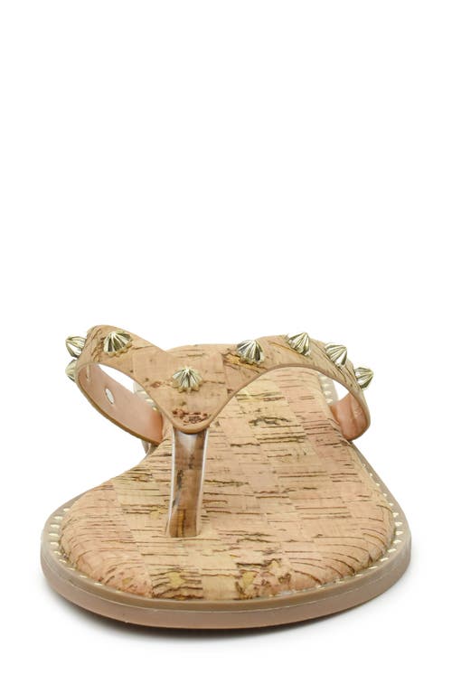 Nicole Miller Studded Thong Sandal In Cork