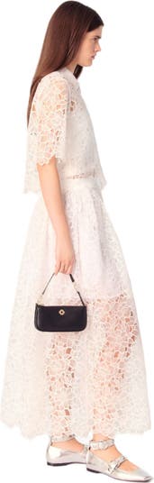Floral lace maxi skirt