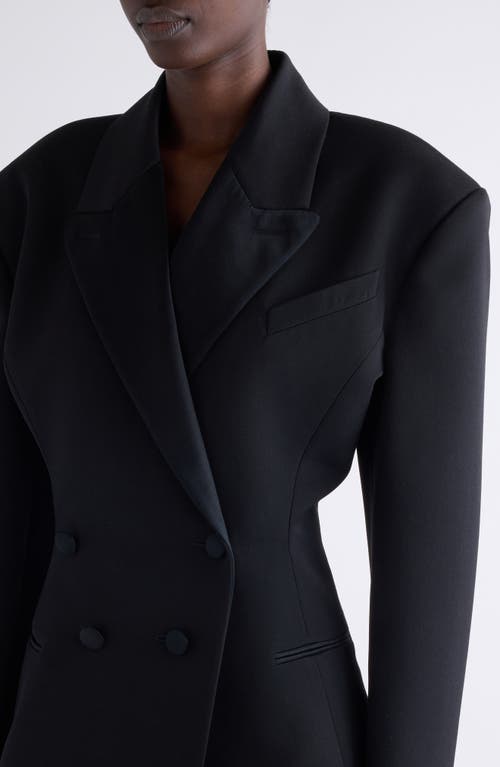 Givenchy Double-breasted Silk-blend Satin-trimmed Wool-twill Blazer In Black