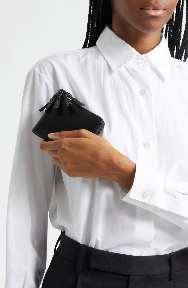 Comme des Garçons Wallets Zipper Medley Leather Wallet, Alternate, color, Black