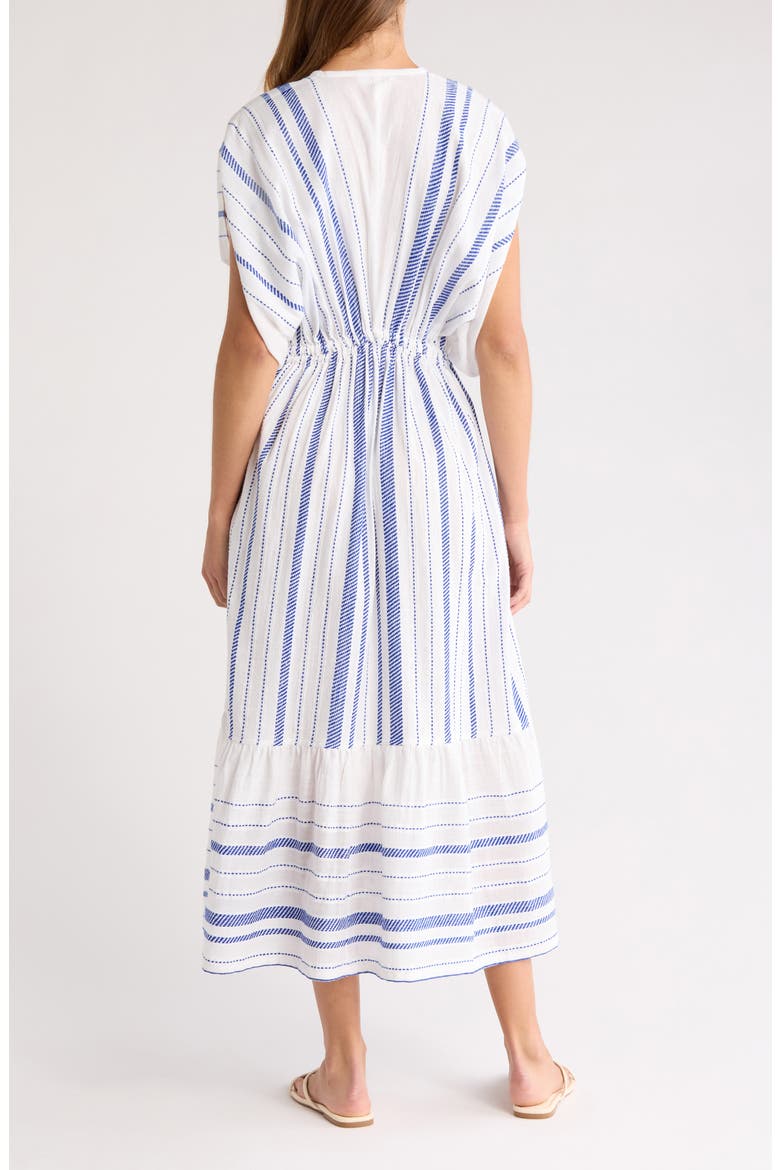 Leila Embroidered Cotton Blend Cover-Up Sundress, Alternate, color, TIKI AZURE