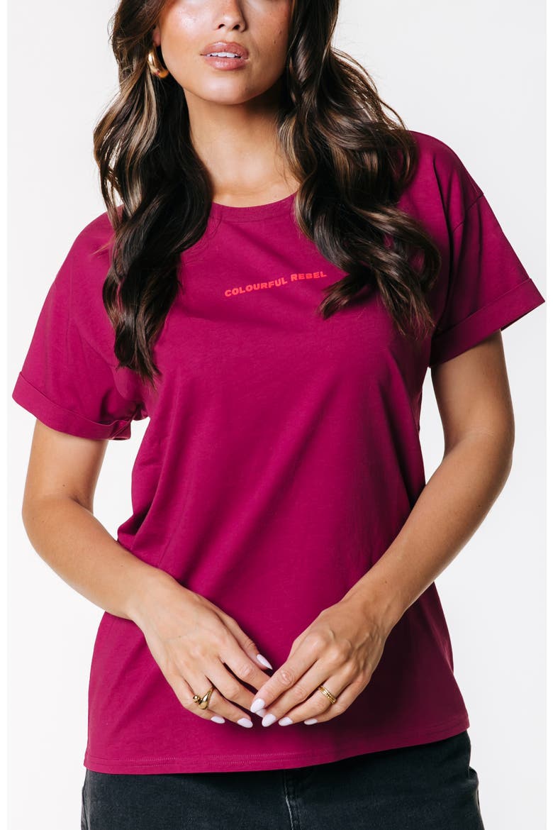 Uni Logo Boxy Tee, Main, color, Bordeaux