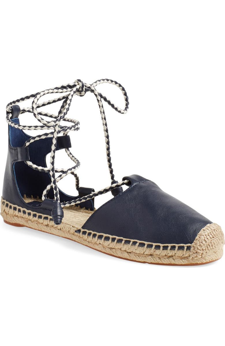 Tory Burch 'Positano' Lace-Up Espadrille Flat, Main, color,