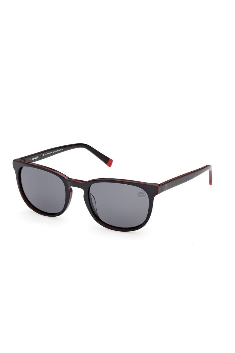 55mm Sunglasses, Alternate, color, SHINY BLACK / SMOKE POLARIZED