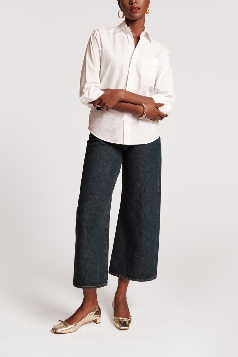 Perfect White Button Down Cotton Poplin, Alternate, color, White