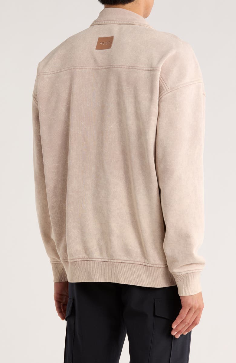HUGO Dunoche Half Zip Sweatshirt, Alternate, color, Light Taupe