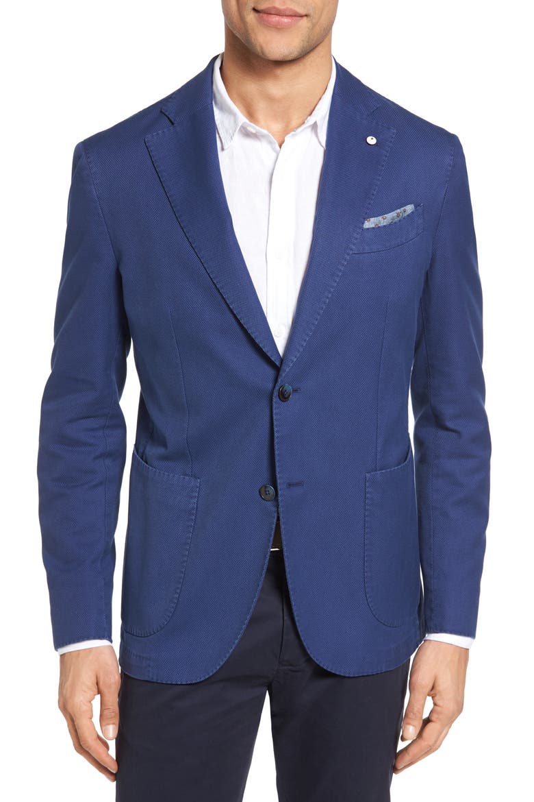 Unconstructed Classic Fit Cotton Blazer, Main, color, NAVY