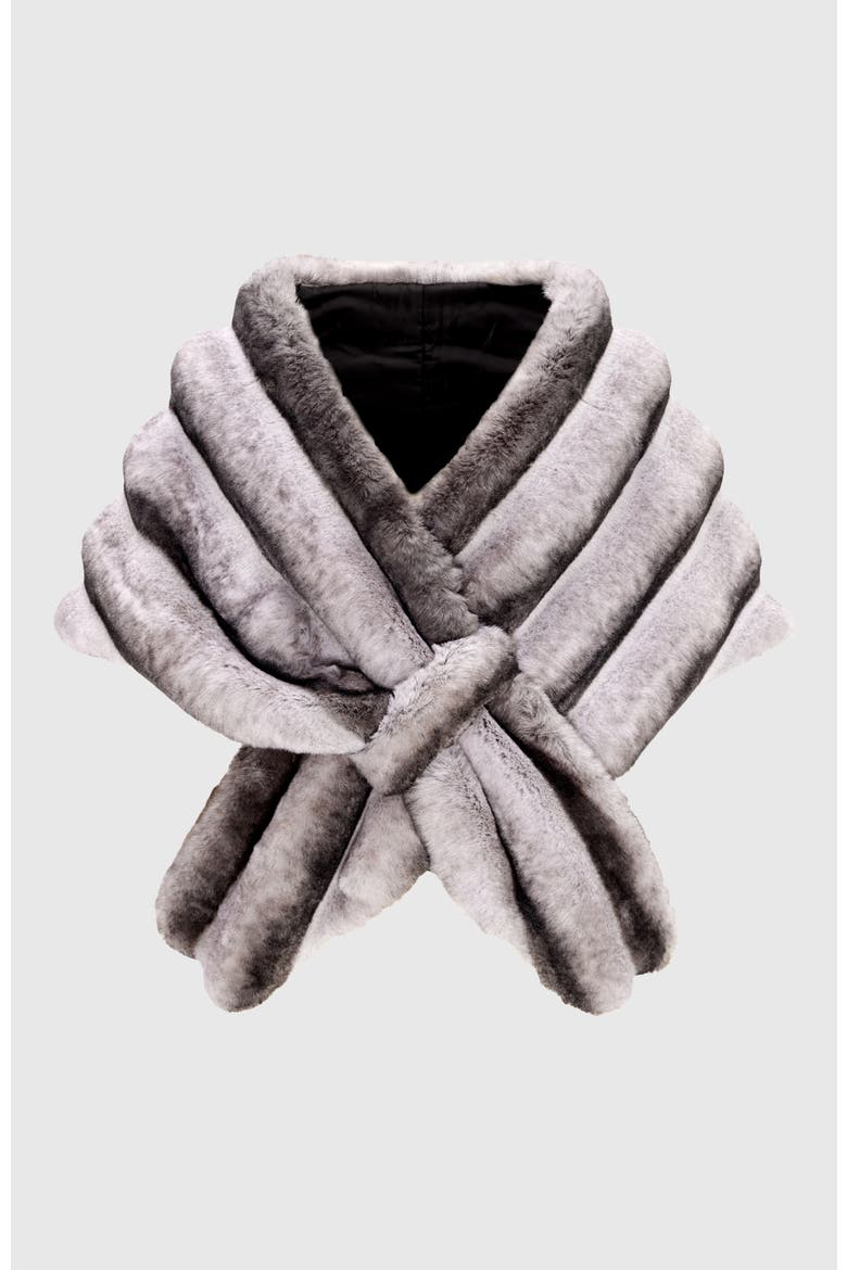 Fur-Free Chinchilla (Faux Fur) Horizontal Stole, Alternate, color, GRAY CHINCH
