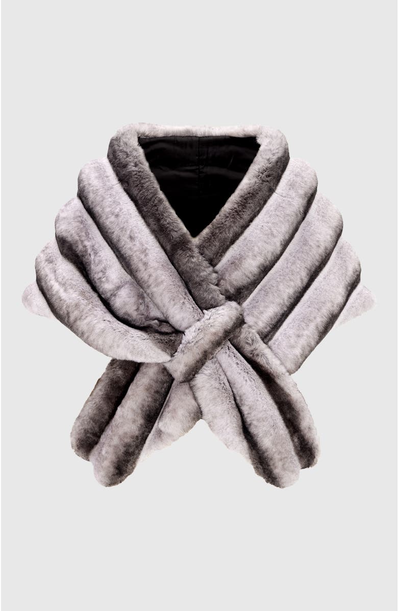 Lyla Grant Fur-Free Chinchilla (Faux Fur) Horizontal Stole, Alternate, color, Gray Chinch