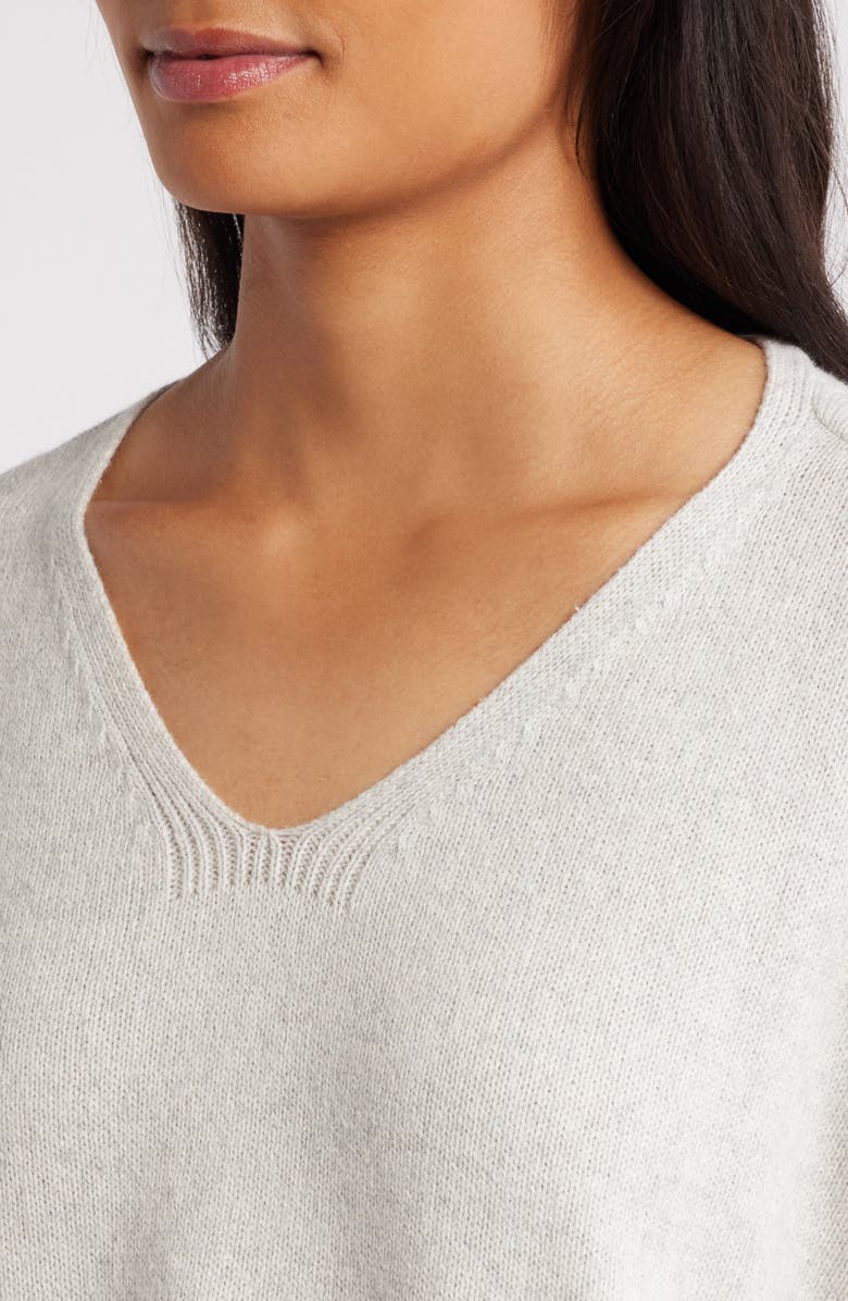 Eileen Fisher V-Neck Organic Cotton & Recycled Cashmere Blend Sweater, Alternate, color, Seslt