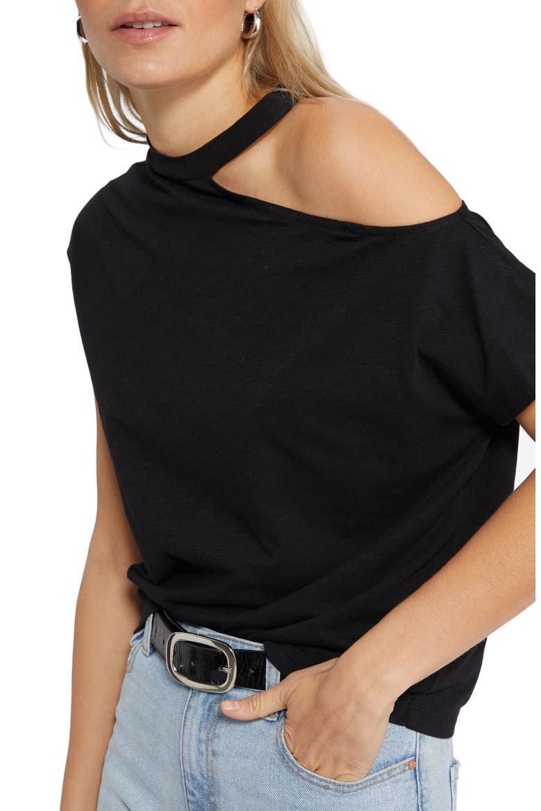 Part-Time Lover Single Cold Shoulder T-Shirt, Alternate, color, BLACK