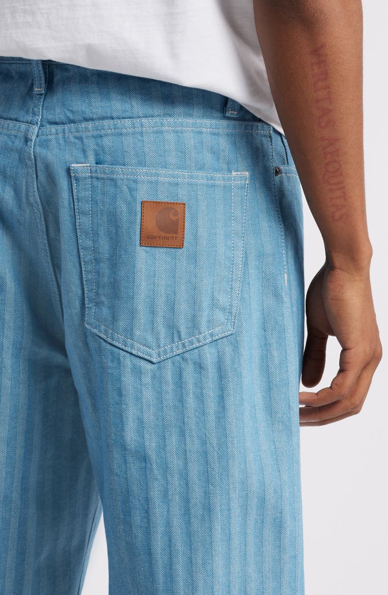Carhartt Work In Progress Menard Herringbone Stripe Straight Leg Jeans, Alternate, color, 