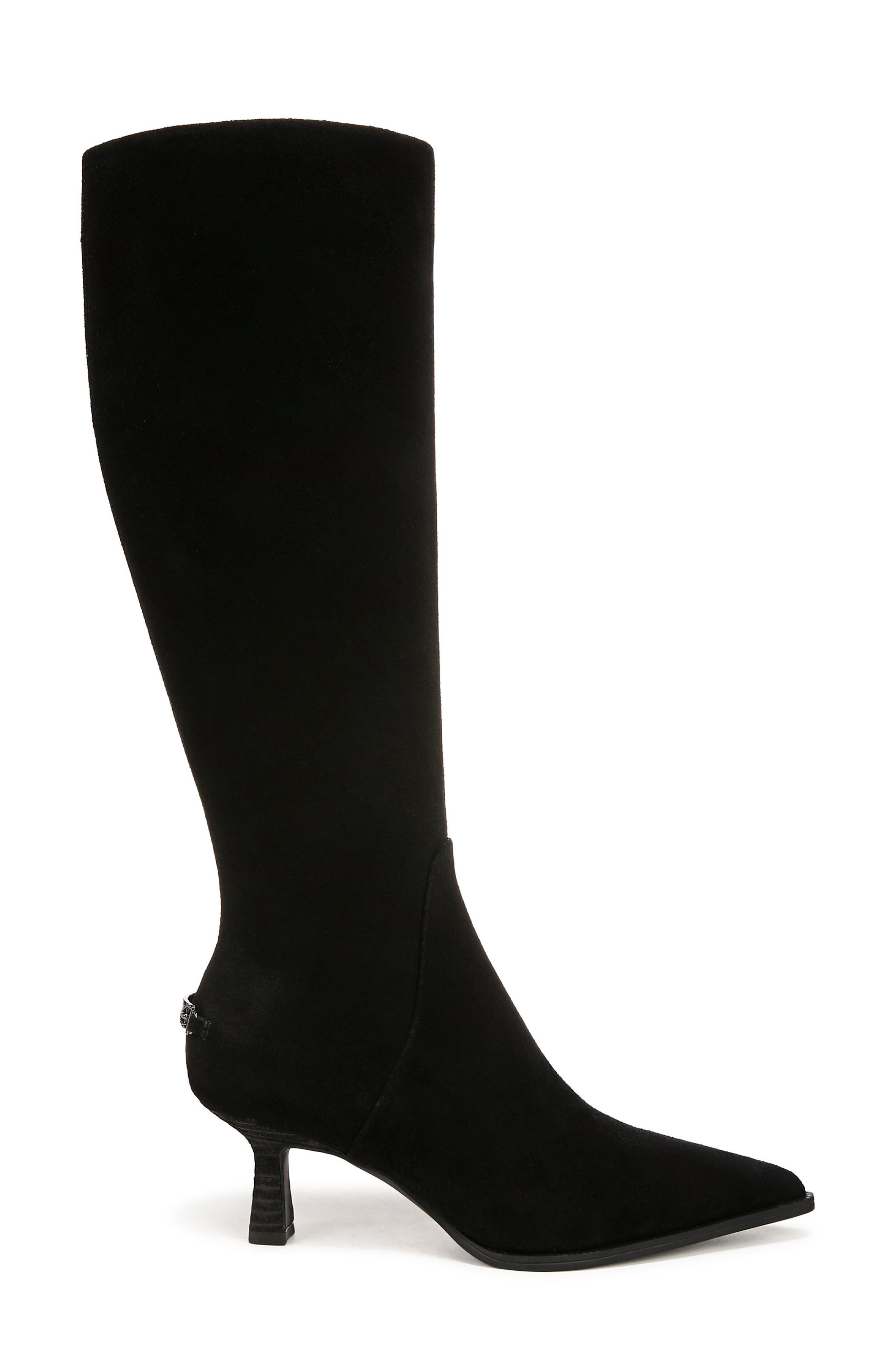 Circus NY by Sam Edelman Yulia Pointy Toe Knee High Boot, Alternate, color, Black Suede