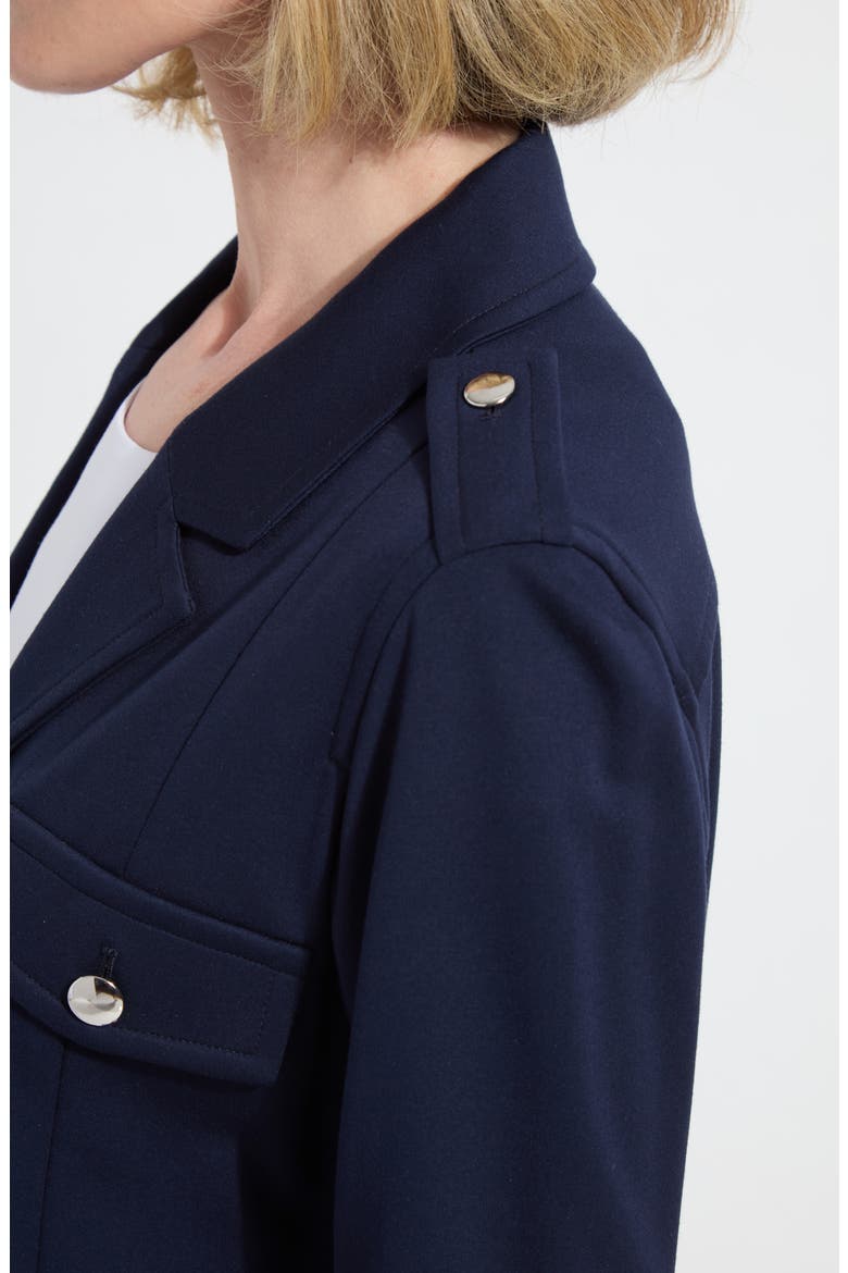 Veronica Crop Ponte Blazer, Alternate, color, TRUE NAVY