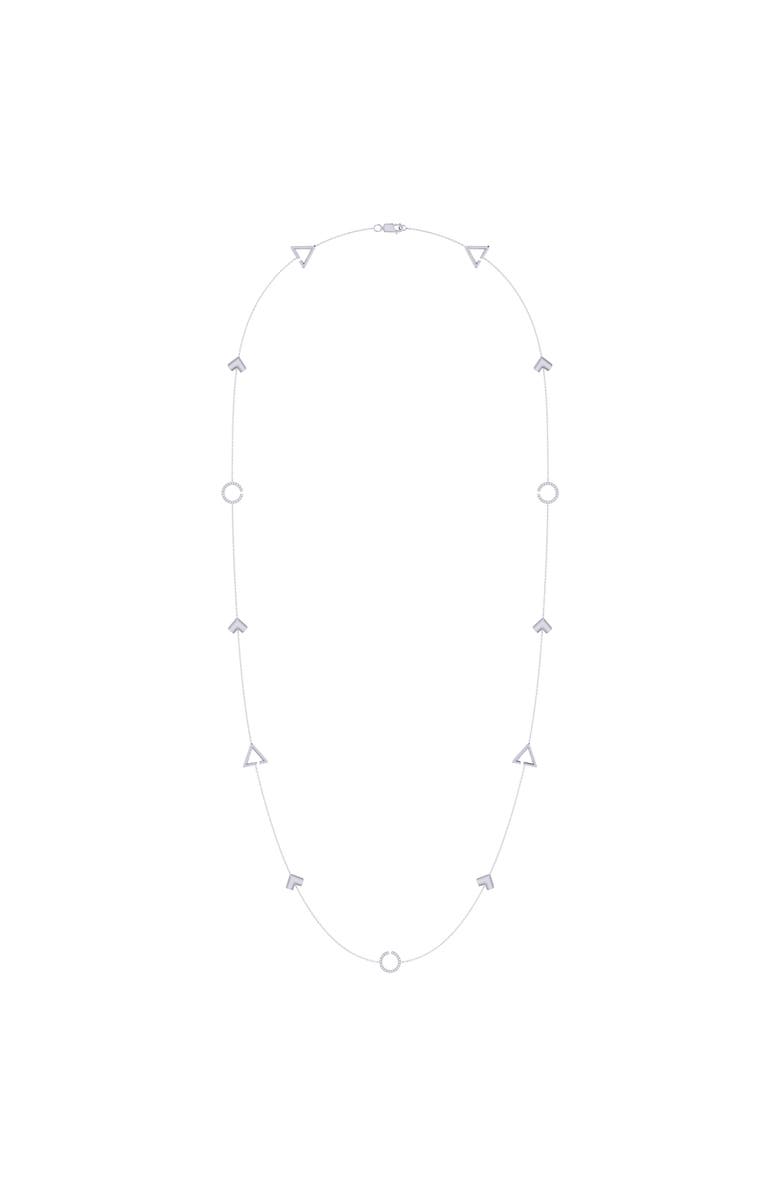 LuvMyJewelry Avani Skyline Geometric Layered Sterling Silver Diamond Necklace, Main, color, 