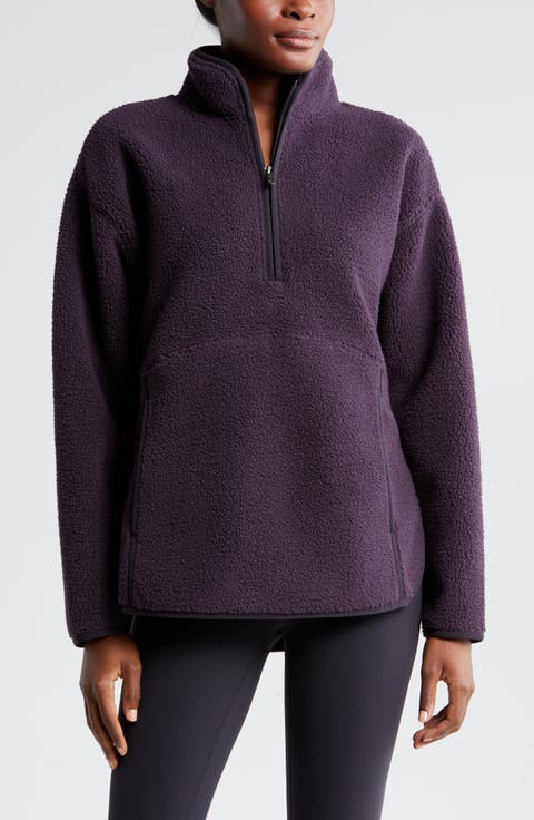 Faux Shearling Half Zip Jacket