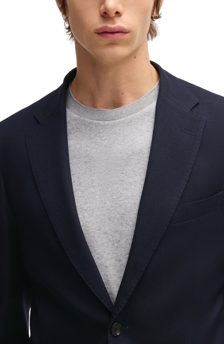 BOSS Heston Slim Fit Navy Stretch Wool Blend Sport Coat, Alternate, color, Dark Blue