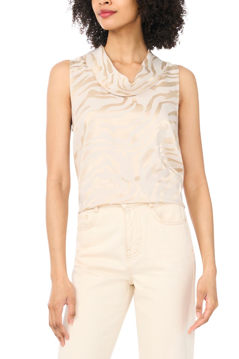 Sleeveless Cowl Neck Top, Main, color, BIRCH
