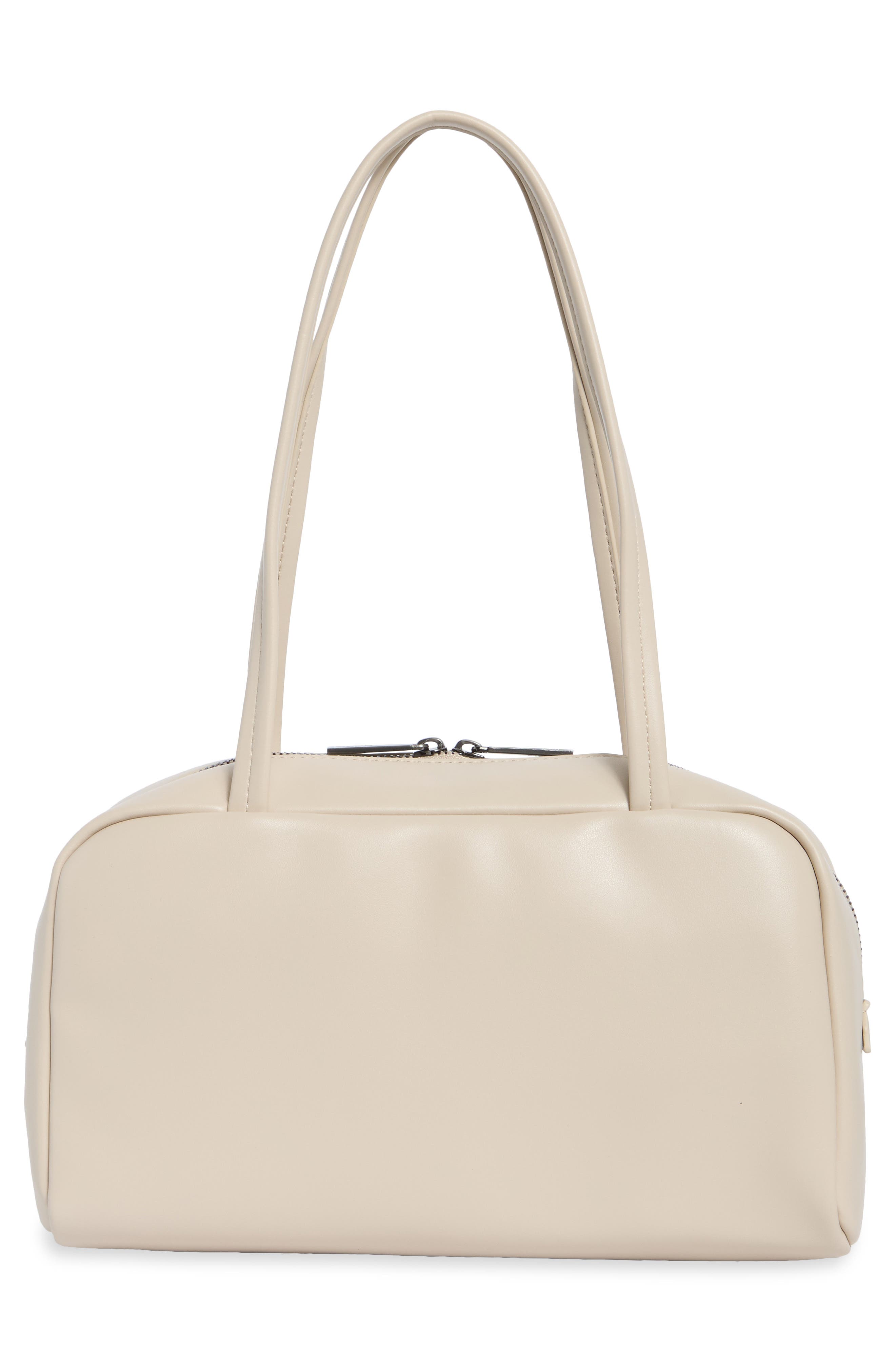 Bowler Faux Leather Shoulder Bag, Alternate, color, ALMOND