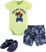 Hudson Baby Cotton Bodysuit, Shorts And Shoe Set (baby)