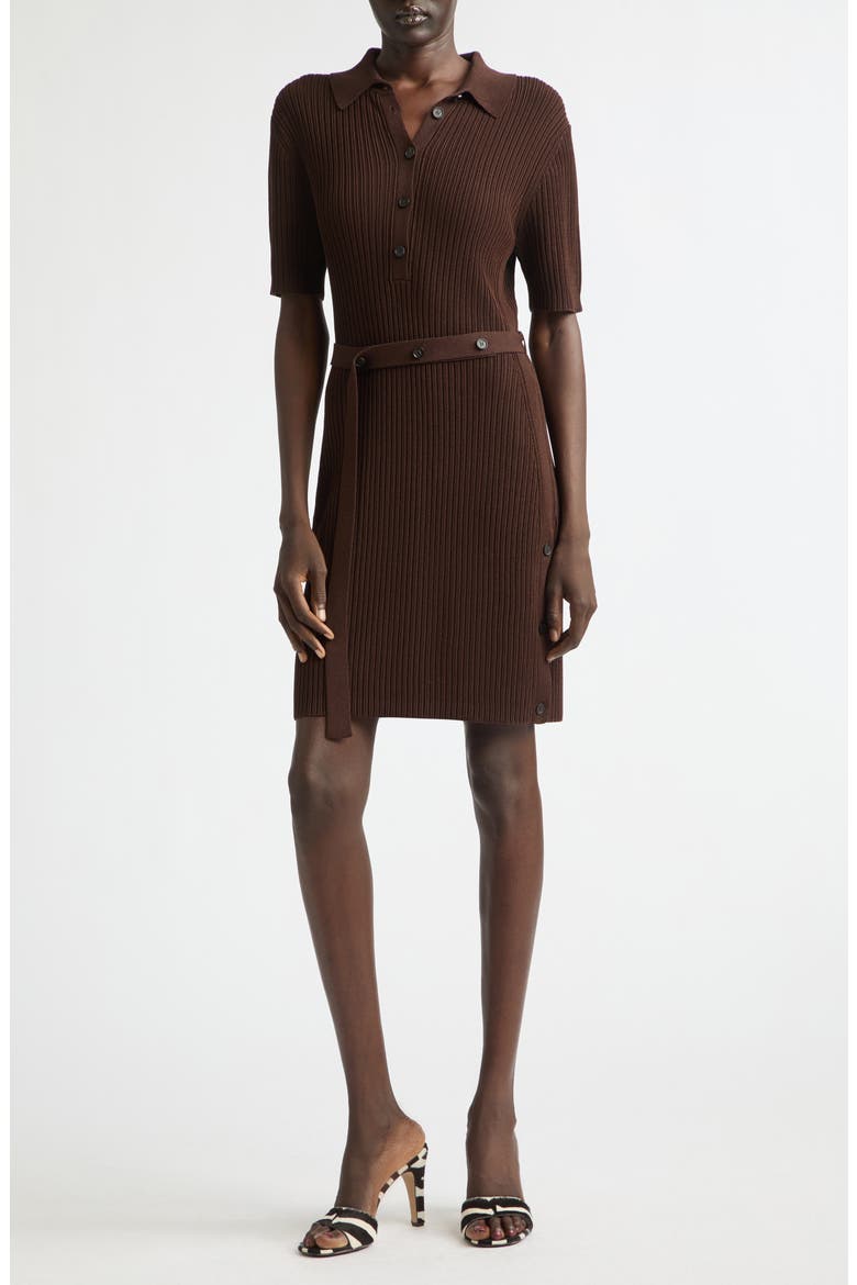 Rib Polo Dress, Main, color, EXPRESSO