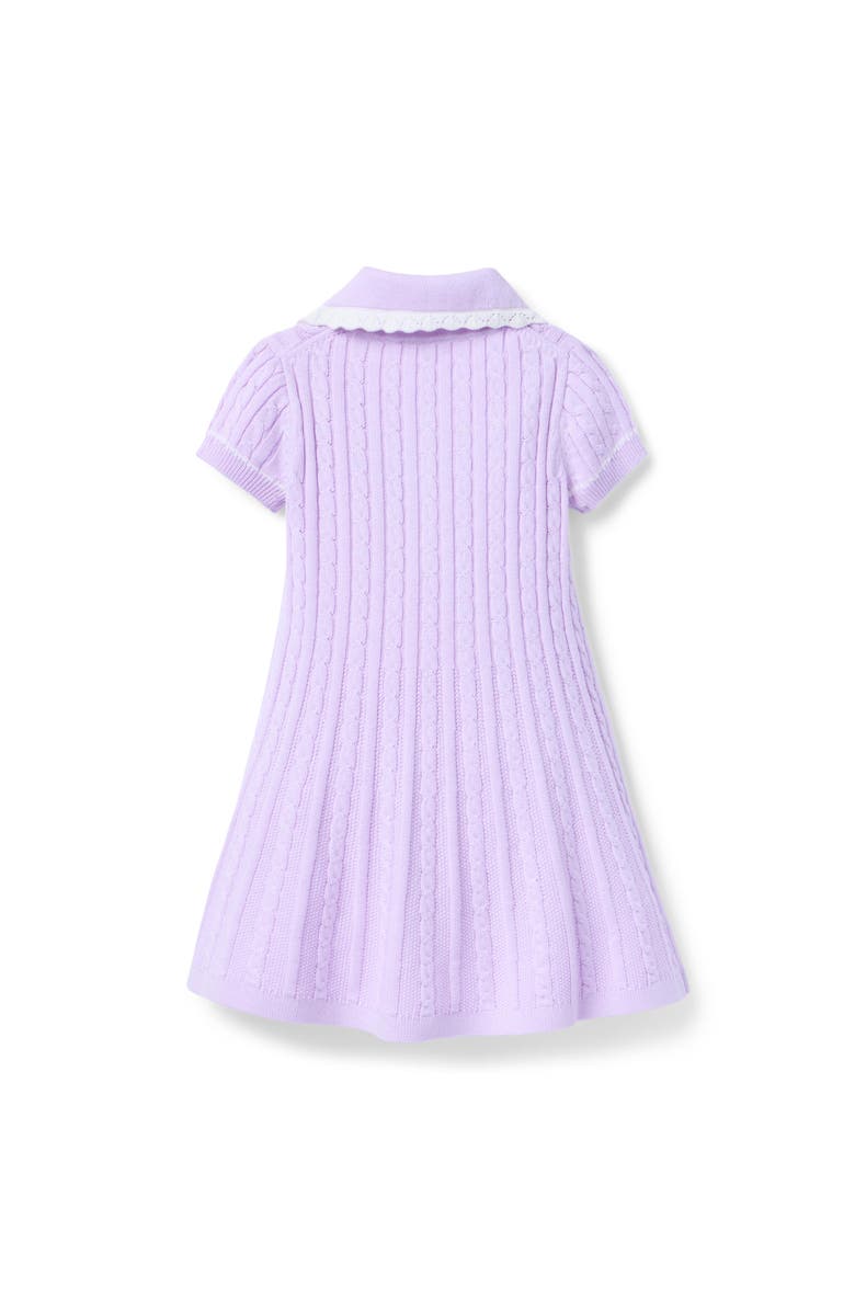 Janie and Jack Cable Knit Sweater Dress, Alternate, color, Purple