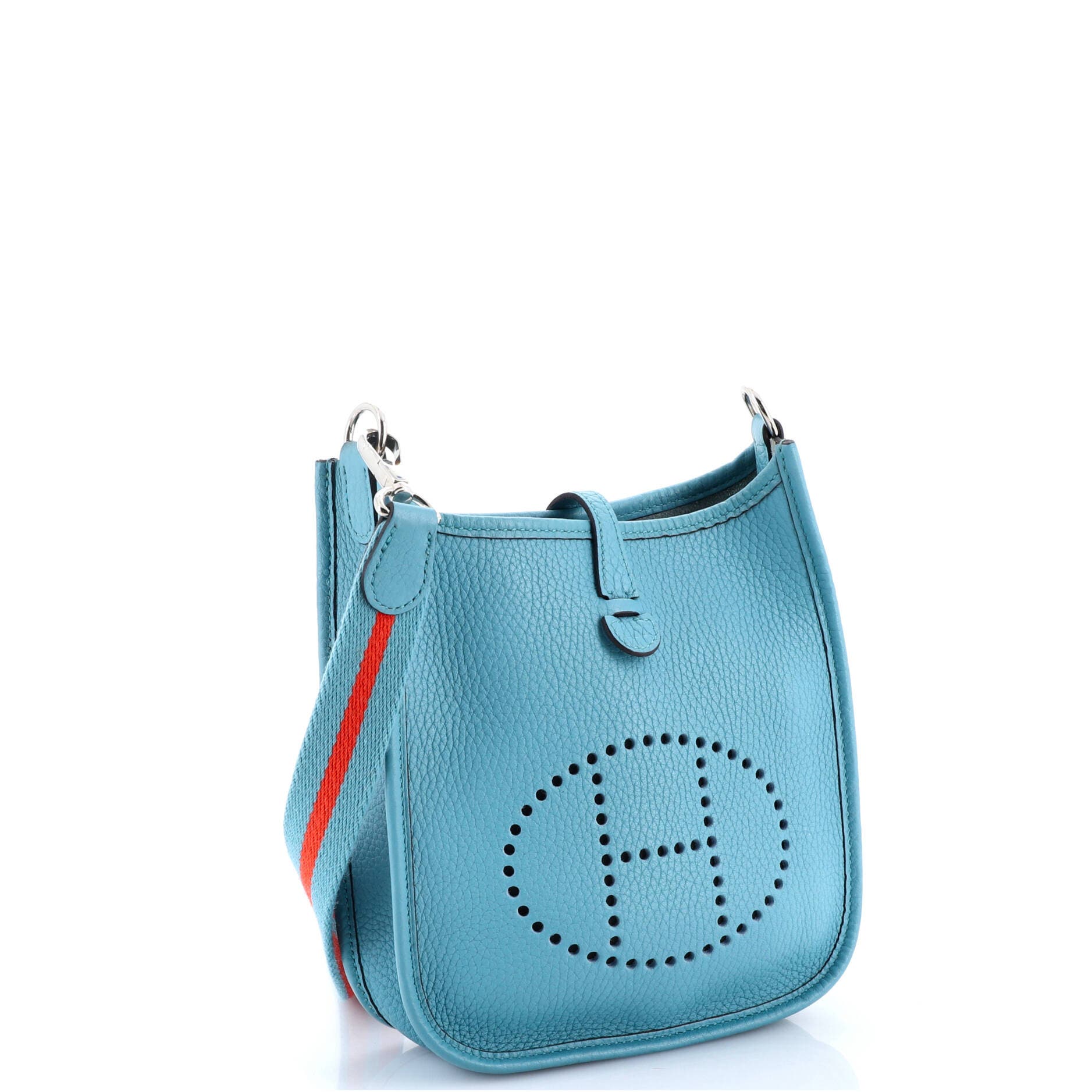 Pre-Owned Hermes Evelyne Bag Gen III Clemence TPM, Alternate, color, Bleu Saint-Cyr