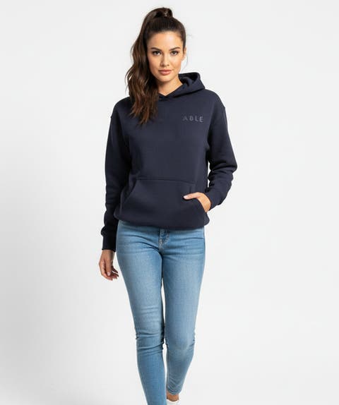 Signature Hoodie Sweatshirt Navy Ink M