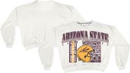 PRESSBOX Women's Pressbox White Arizona State Sun Devils Oversized Janice Retro Waist-Length Sweatshirt