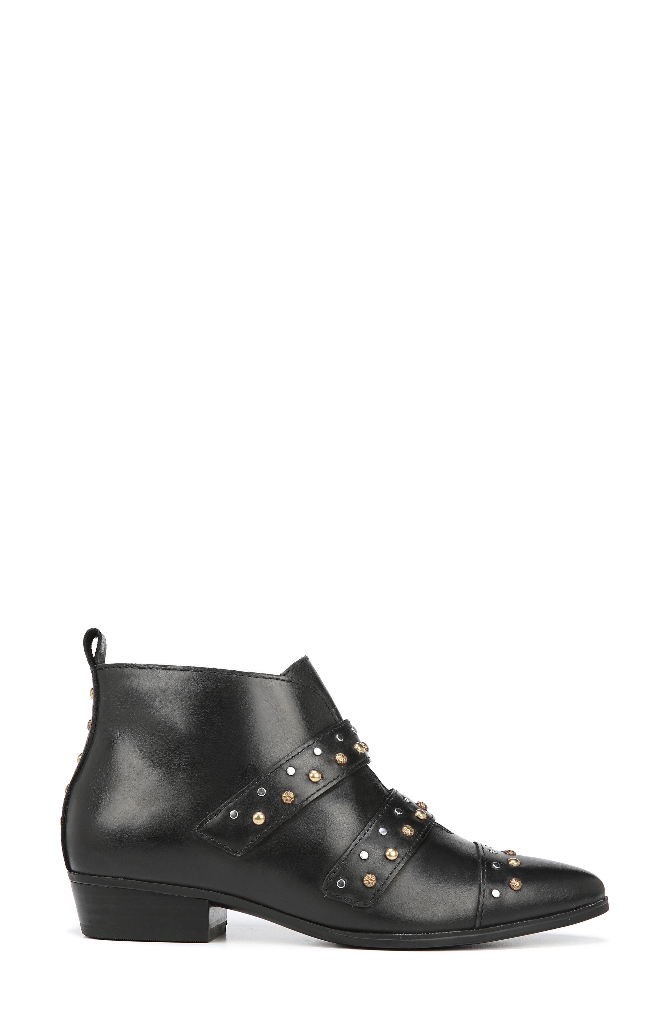Blissful Studded Bootie, Alternate, color, BLACK LEATHER