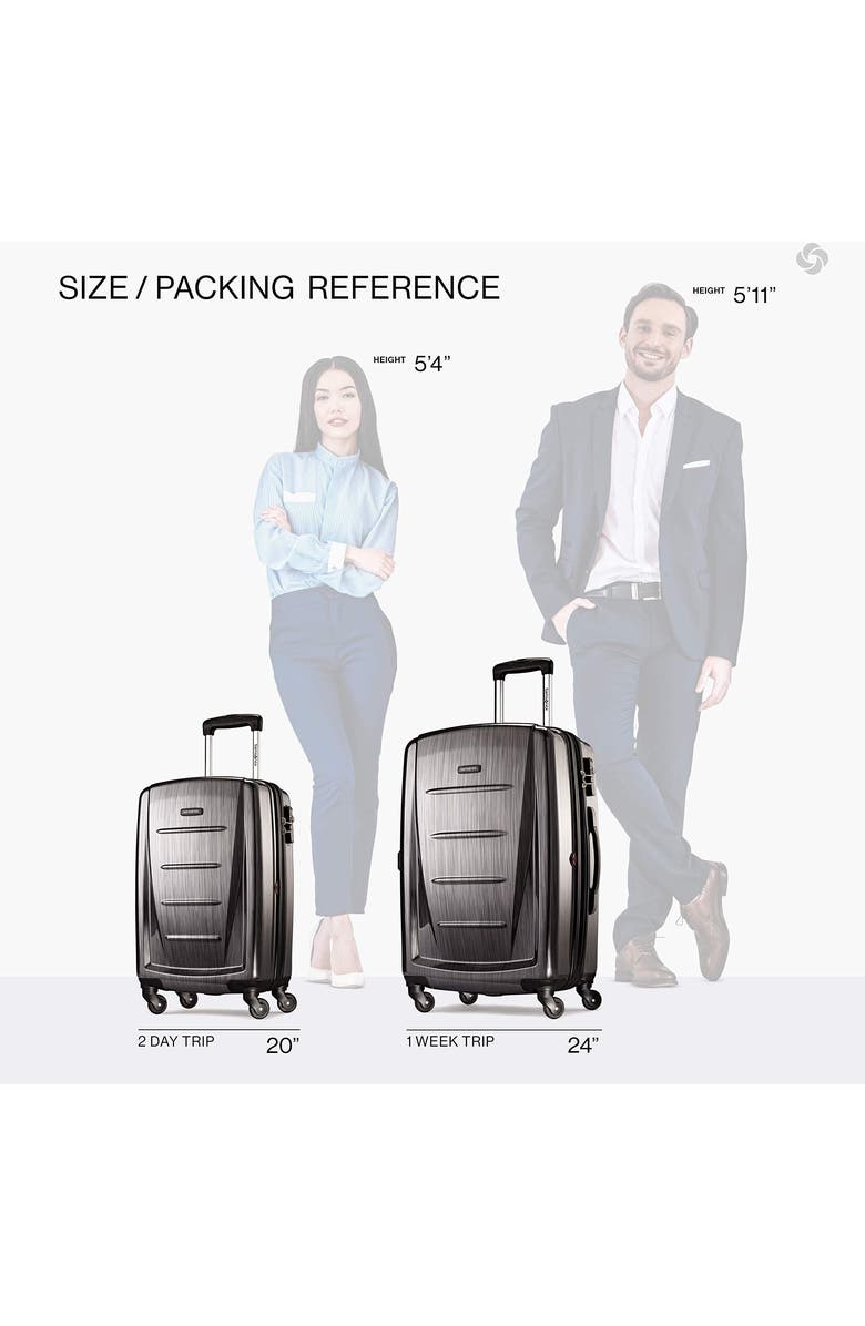 Samsonite Winfield 2 (20/24) 2-Piece Set Hardside Luggage with Spinner Wheels, Alternate, color, Charcoal