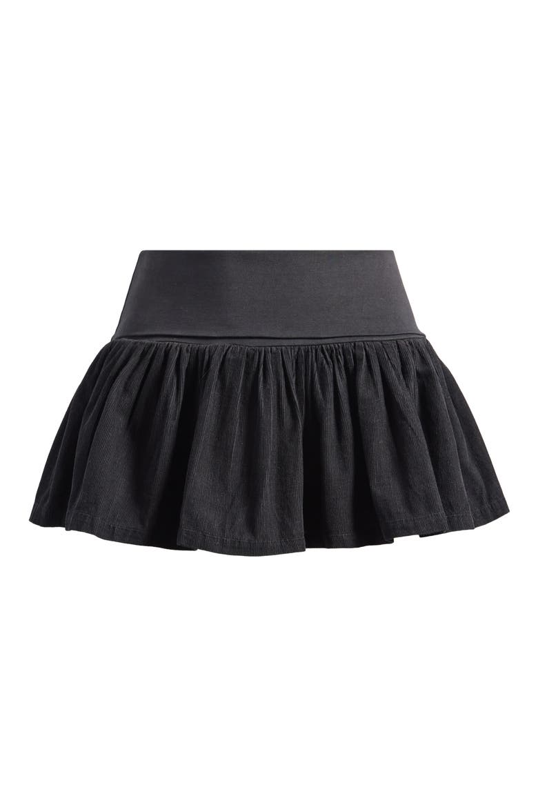 Byrdie Stretch Cotton Miniskort, Alternate, color, BLACK