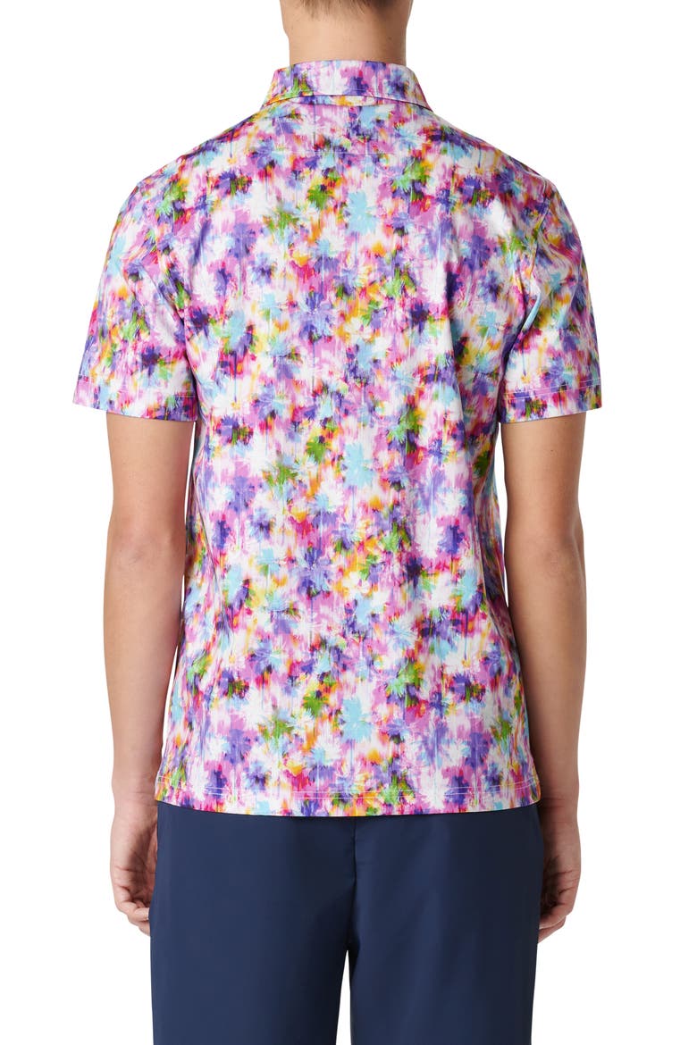Hendrix Digital Watercolor Print Pima Cotton Polo, Alternate, color, FUCHSIA