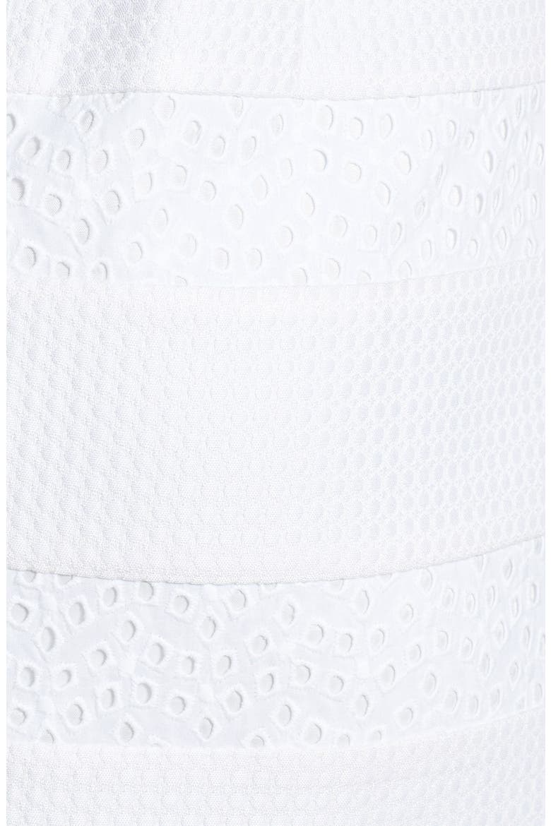 Ivy & Blu Mixed Media Textured Shift Dress, Alternate, color, WHITE
